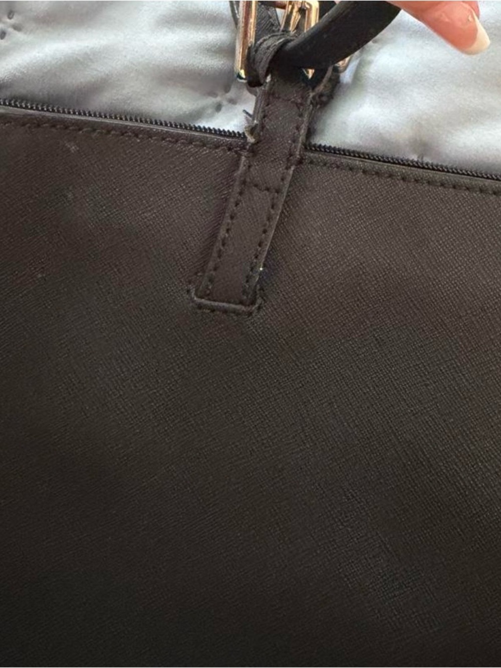 Tory Burch Black Leather Tote with Gold Logo - Picture 6 of 7
